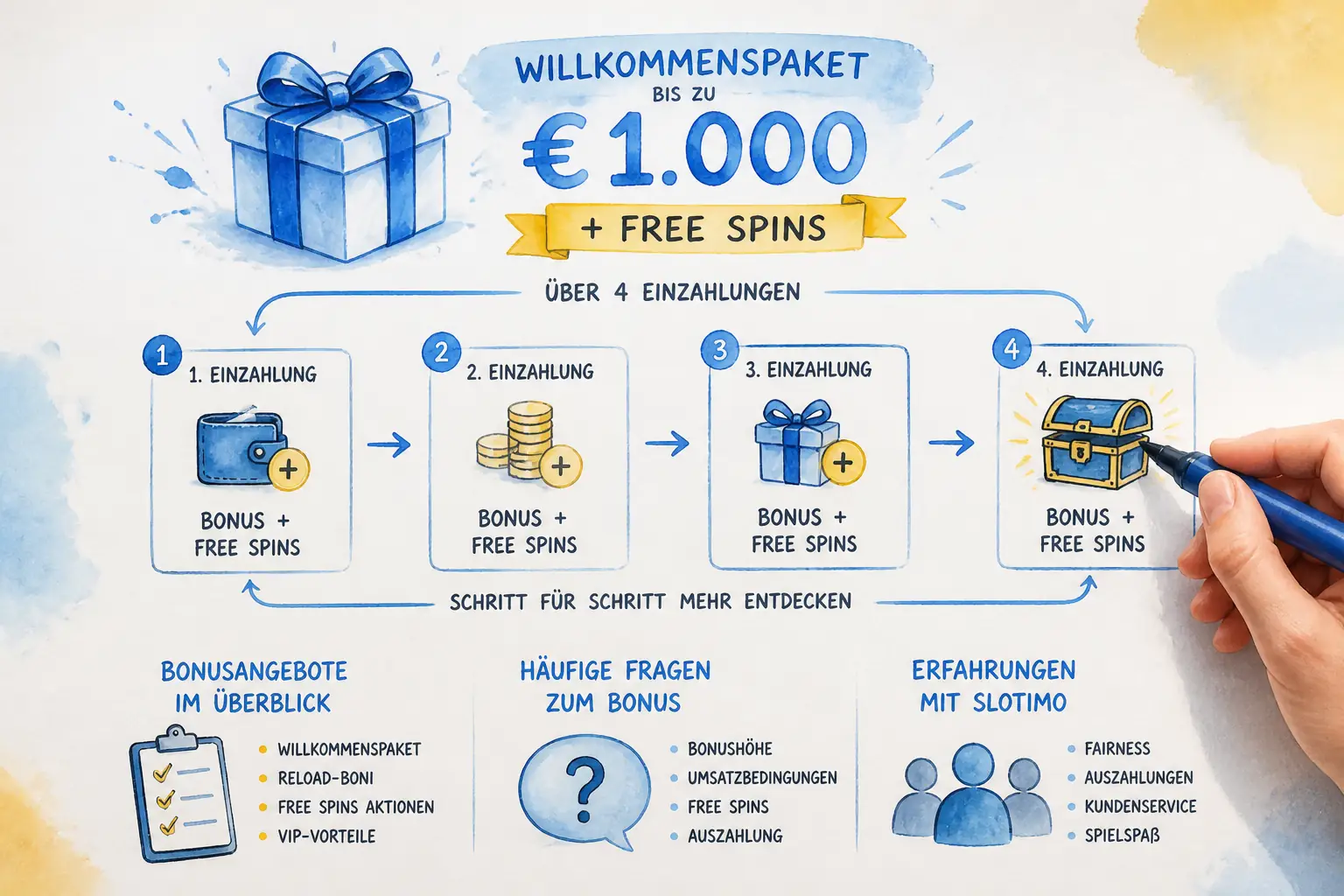 Slotimo Casino Bonus – Willkommenspaket und Aktionen 2026 visual guide for Slotimo